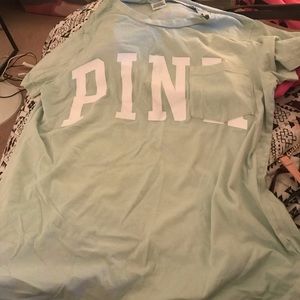 Victoria’s Secret pink oversized aqua/mint tee